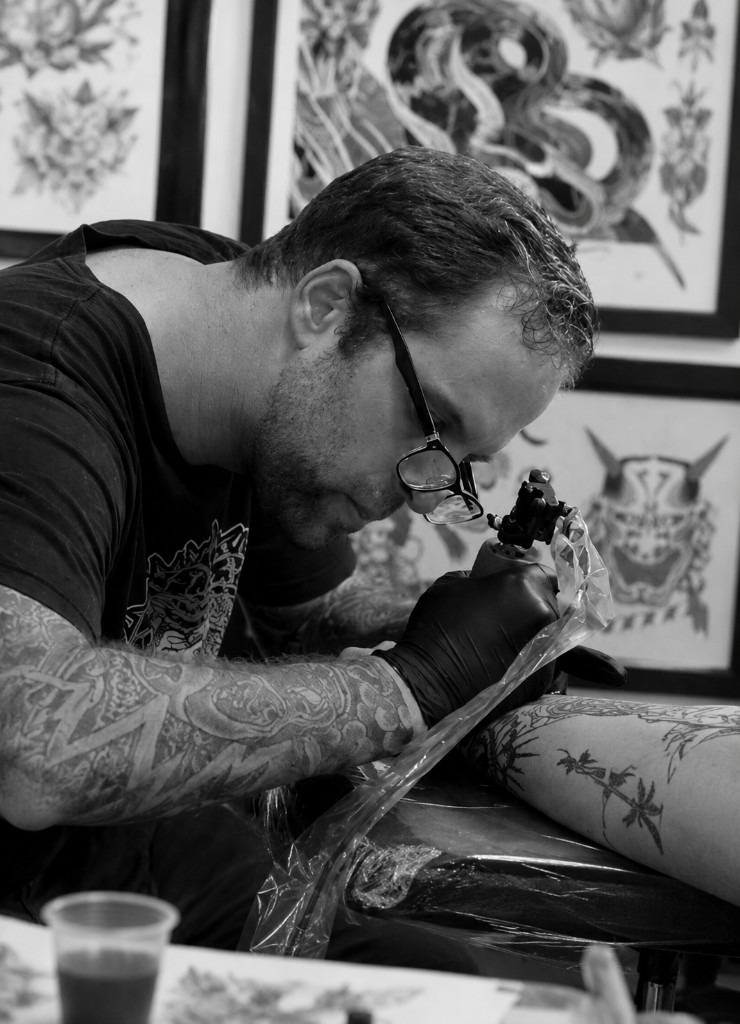 Seth Griffin, tattoo artist at Three Arrows Tattoo