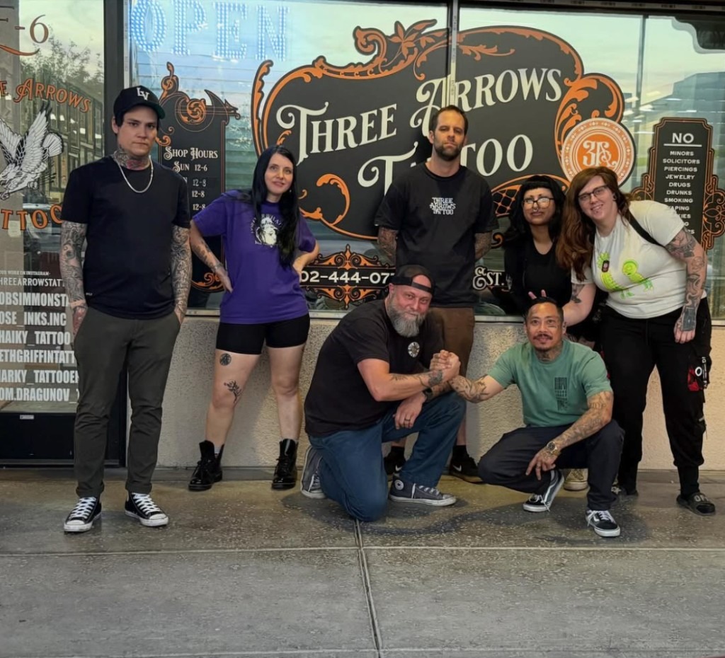Three Arrows Tattoo shop and team in Las Vegas